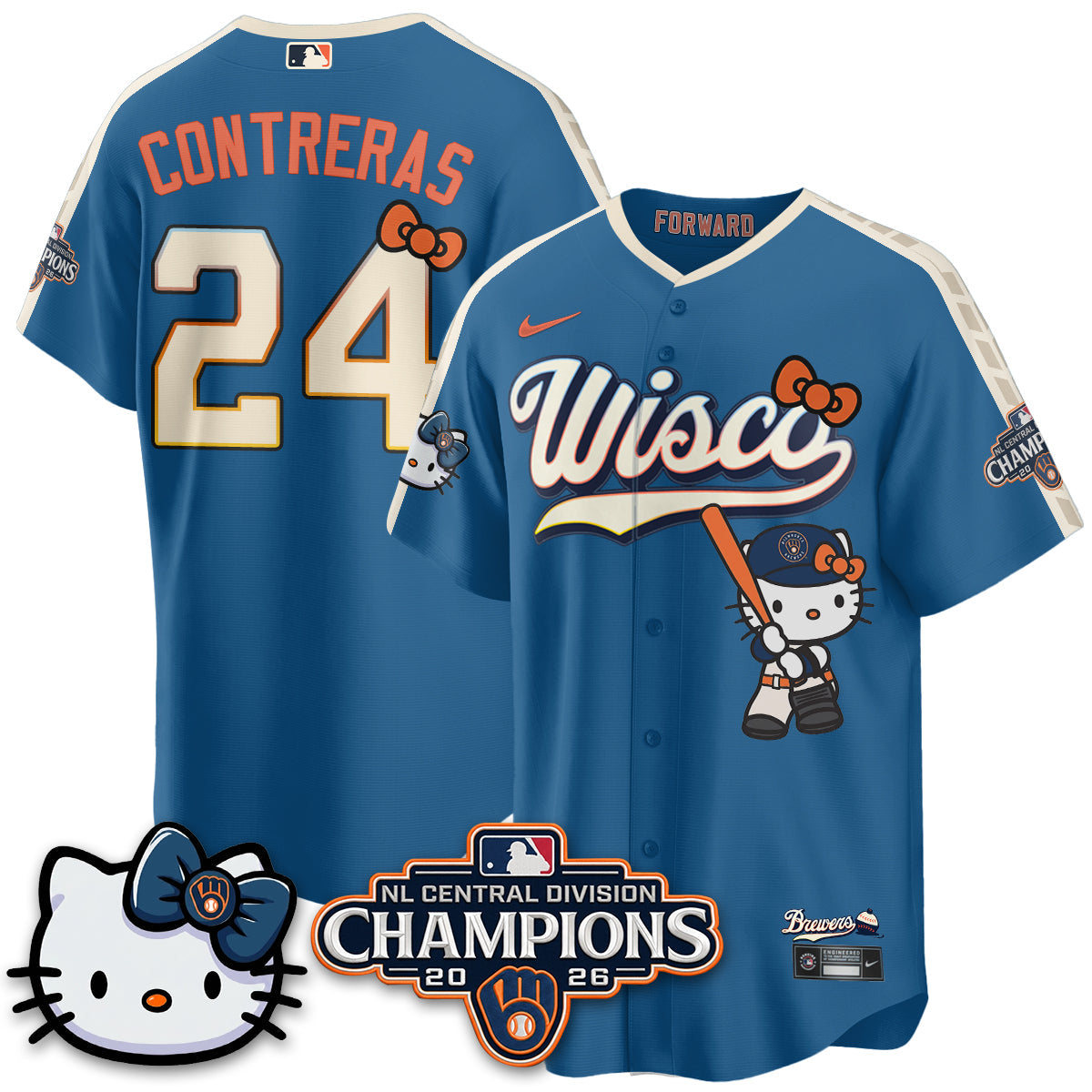 MIL NL Central Champs x Meow KT Vapor Pink Jersey - Stitched