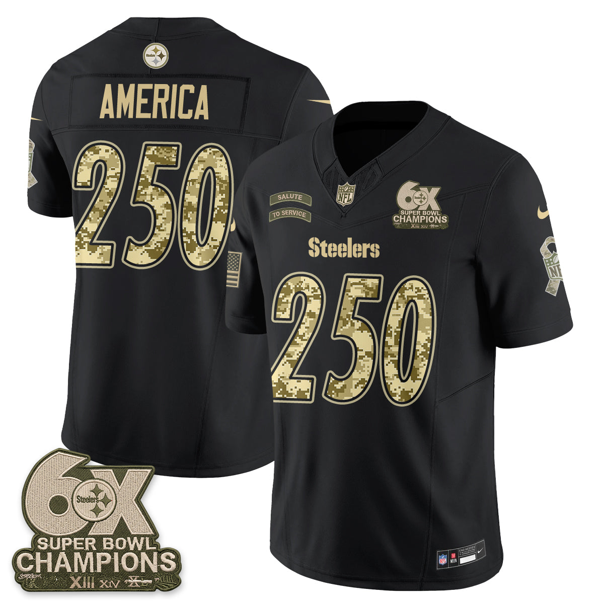 Pittsburgh Steelers 2026 Salute to Service Edition Vapor Jersey V3- Stitched