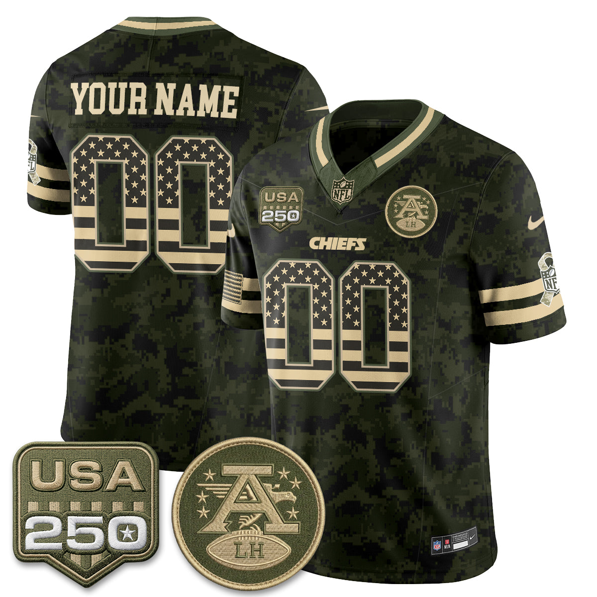 KC 2026 Salute to Service Vapor Custom Jersey - Stitched