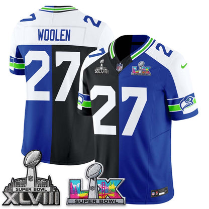 SEA Throwback 2 SB Patches Vapor Jersey - Stitched