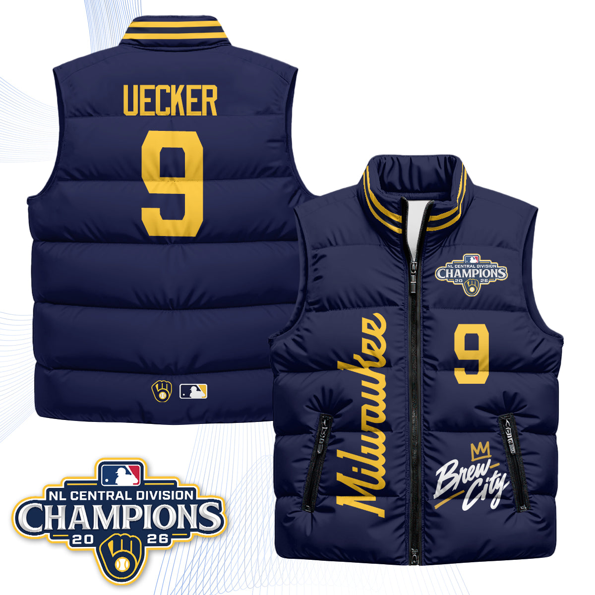 Milwaukee Brewers "Brew City" Puffer Vest V2 - Printed