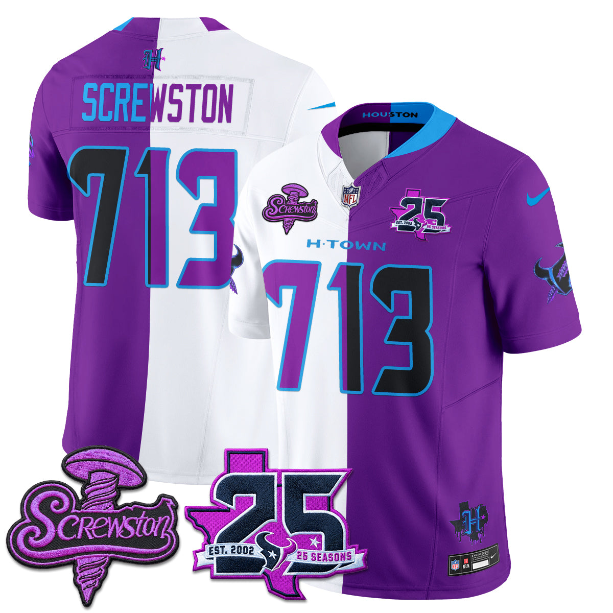 HOU DJ Screw Split Vapor Jersey - Stitched