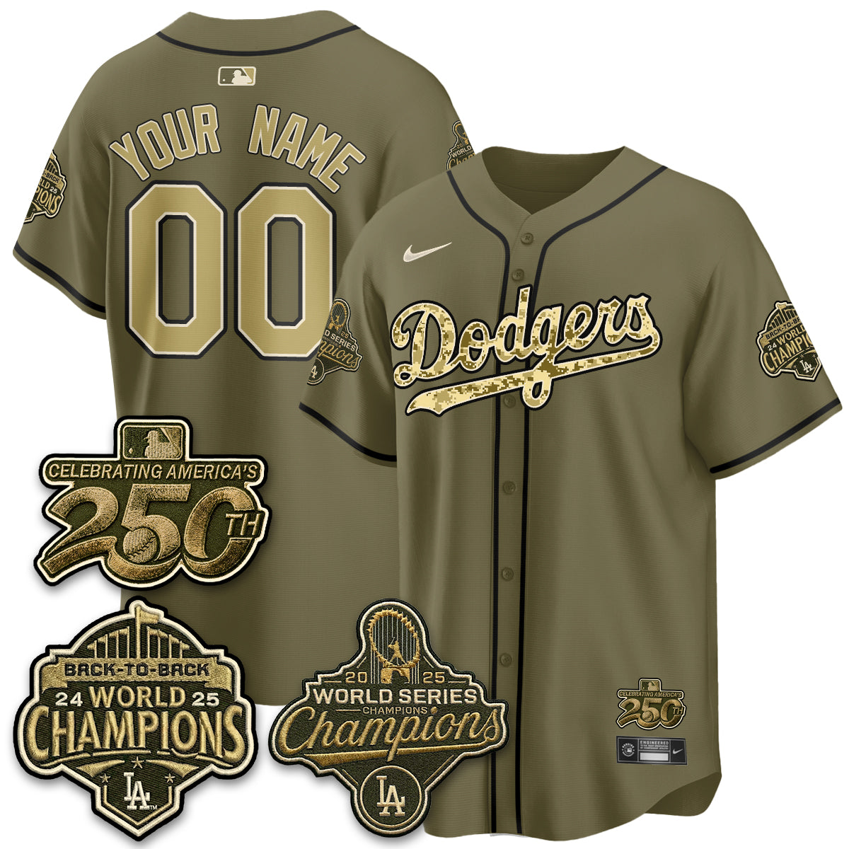 LAD Military Appreciation Game Day Custom Jersey -All Stitched
