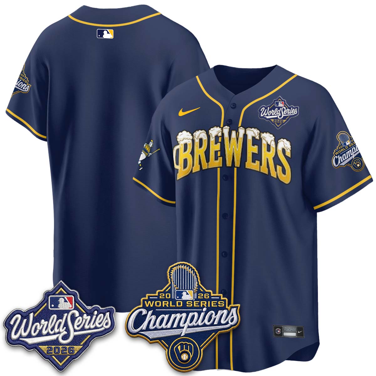 MIL "Pitcher & Pint" 2026 WS Champions Vapor Jersey - Stitched (#32 Tiktok)