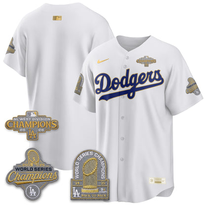 Los Angeles Dodgers 2026 NL West Champs Black Gold Vapor Jersey- Stitched