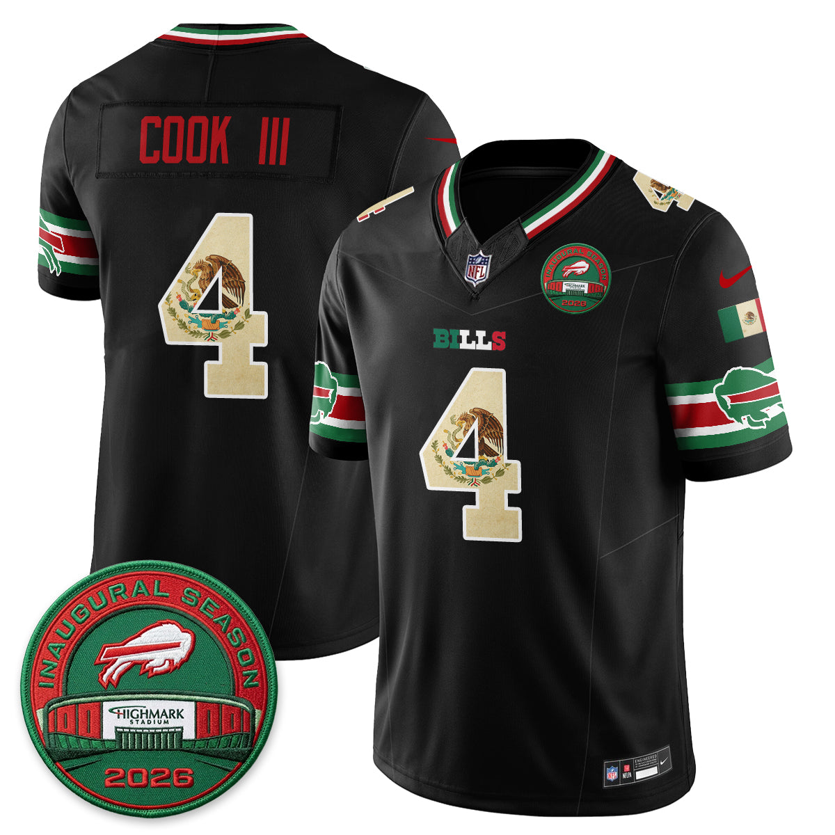 Buffalo Bills Mexico Edition Vapor Jersey - Stitched