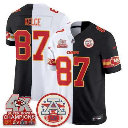 Kansas City Chiefs 4X Champs Patch Split Edition Vapor Jersey - Stitched