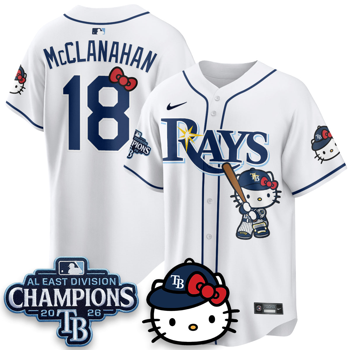 TB x Meow KT 2026 AL East Champs Vapor Jersey - Stitched