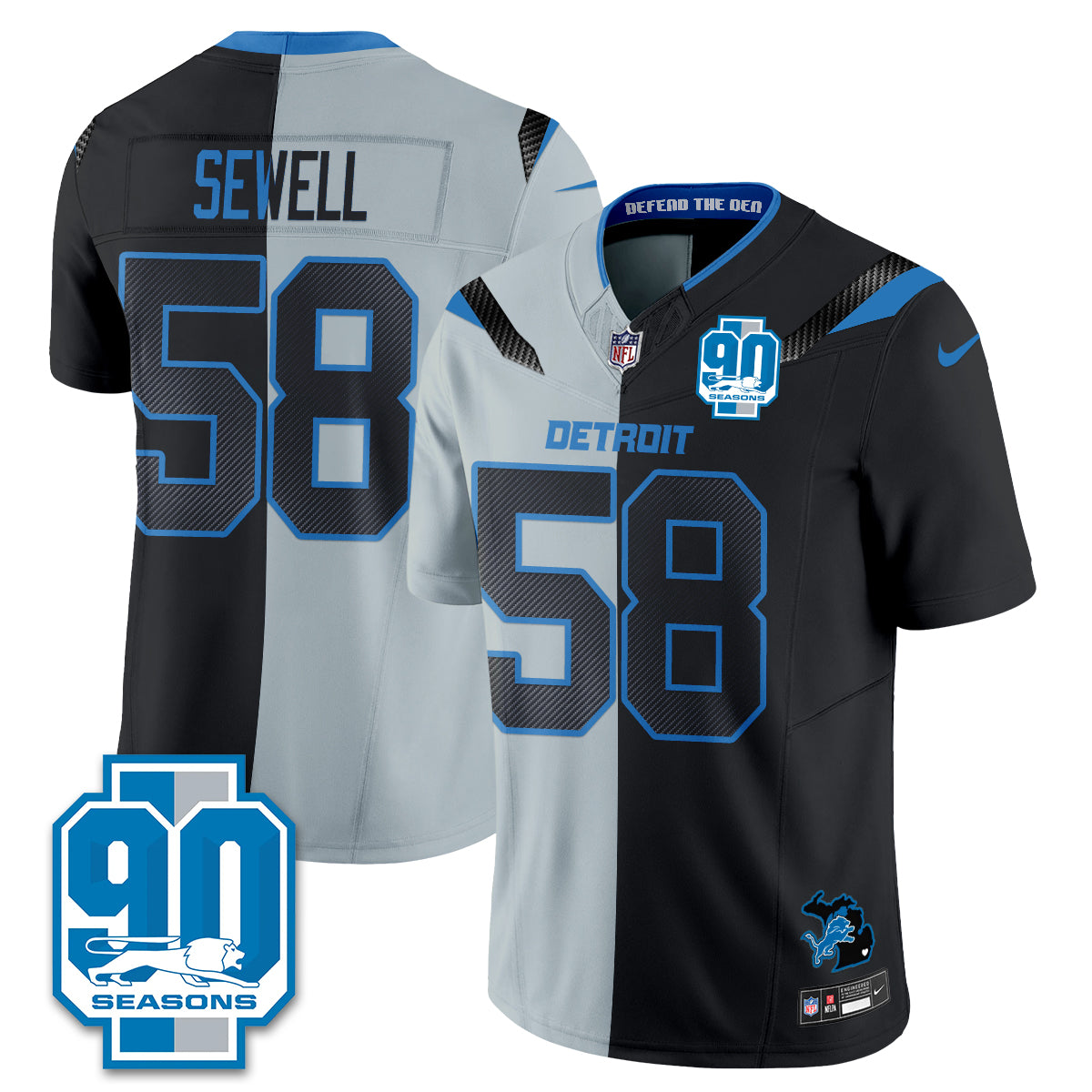 Detroit Lions Rivalries Split Edition Vapor Jersey - Stitched