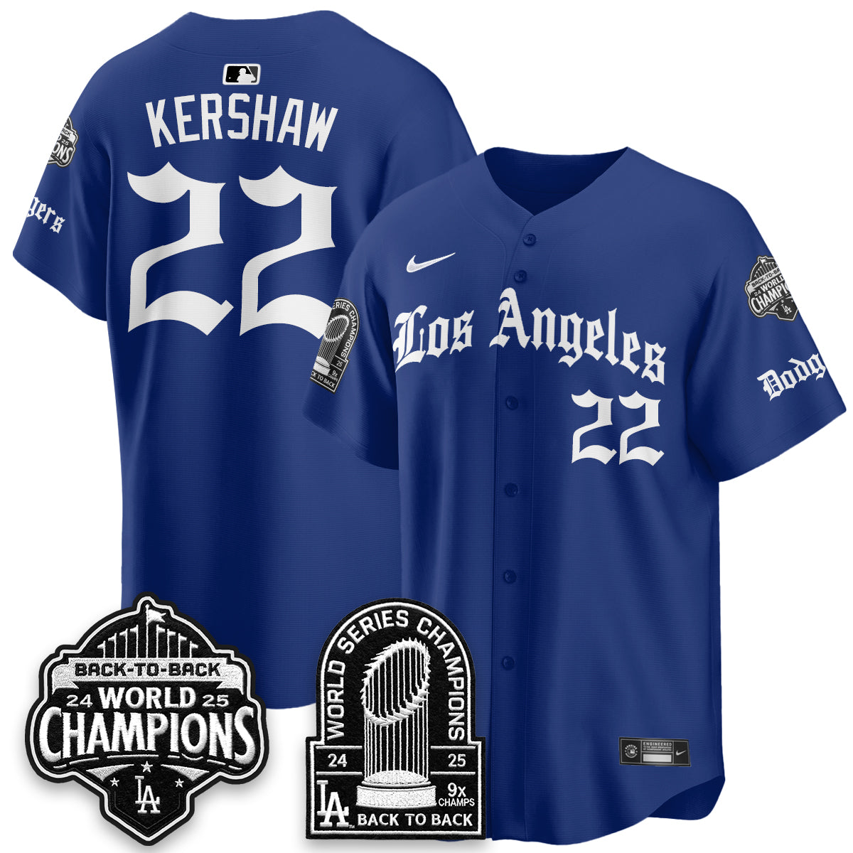 LAD WS Champions Back 2 Back Patch Vapor Premier Limited Gothic Gold Edition Jersey - All Stitched