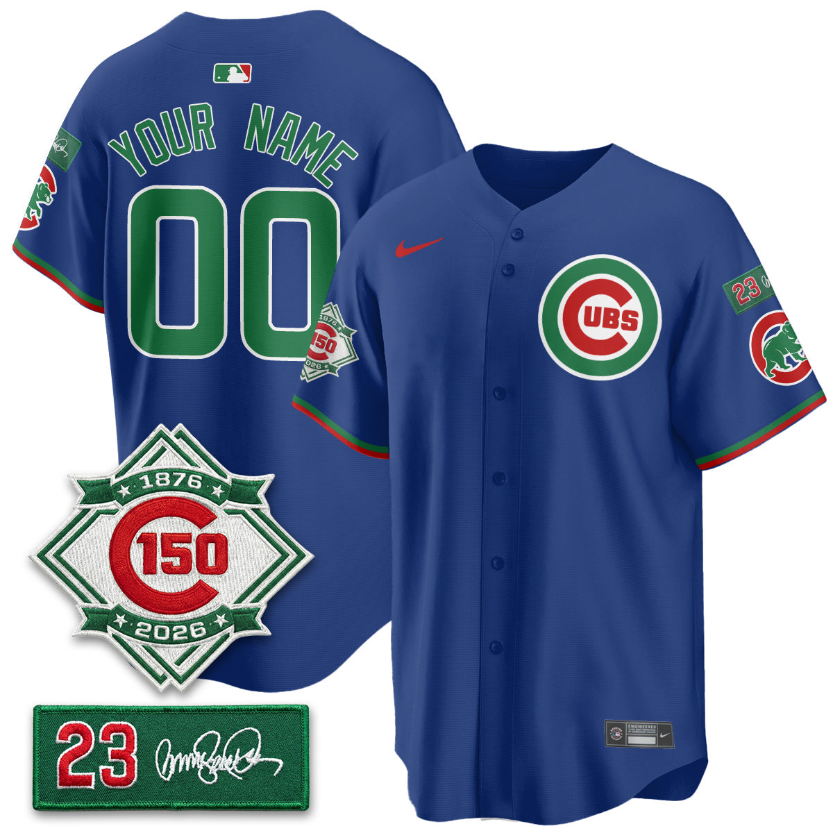 Custom CHC Limited Mexico Jersey - 150th Anniversary + Ryne Sandberg Tribute Patch All Stitched
