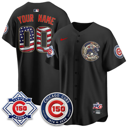 Chicago Cubs 2026 Independence Day USA Vapor Limited Custom Jersey - Stitched