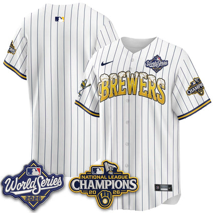 Milwaukee Brewers "Pitcher & Pint" 2026 NL Champions Vapor Jersey - Stitched