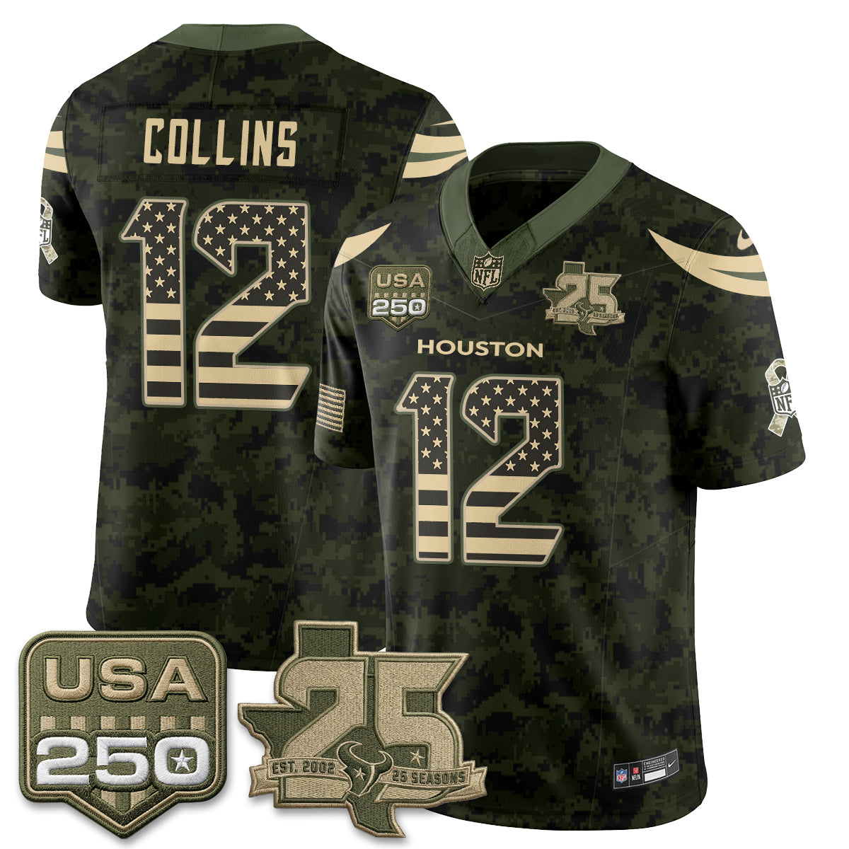 HOU 2026 Salute to Service Edition Vapor Jersey - Stitched