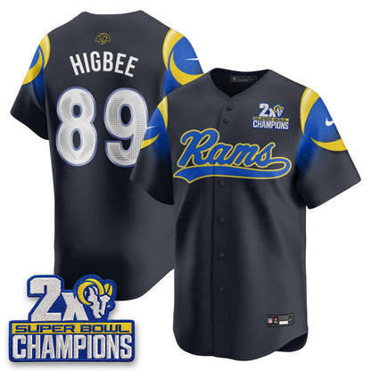 LAR 2X Champs Fearsome White Baseball Vapor Jersey - Stitched