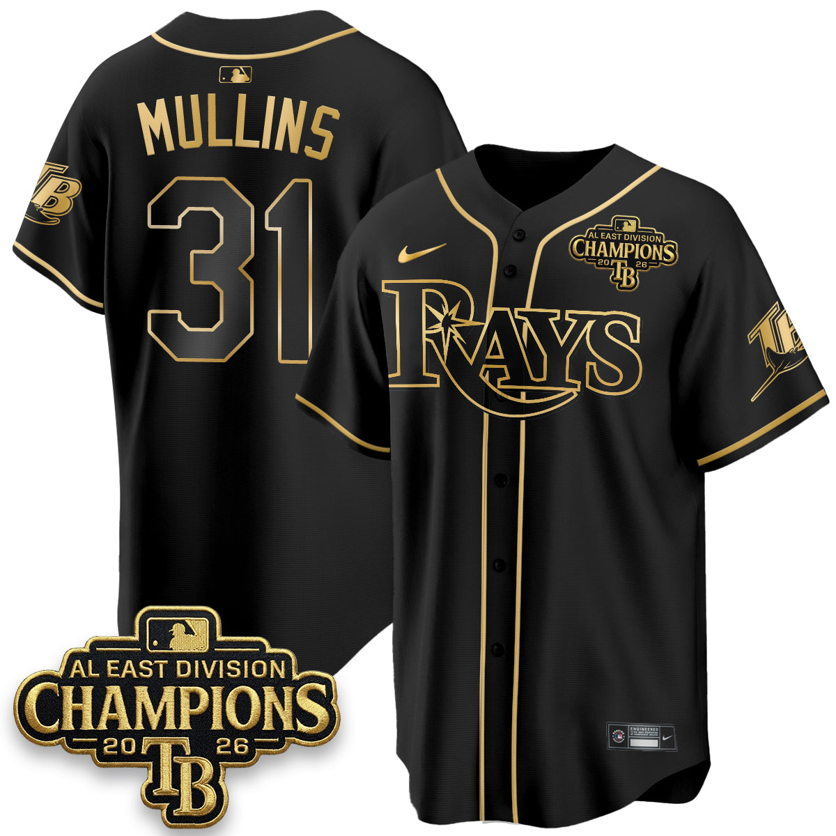TB 2026 AL East Champs Gold Edition Vapor Jersey - Stitched