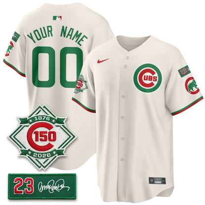 Custom CHC Limited Mexico Jersey - 150th Anniversary + Ryne Sandberg Tribute Patch All Stitched