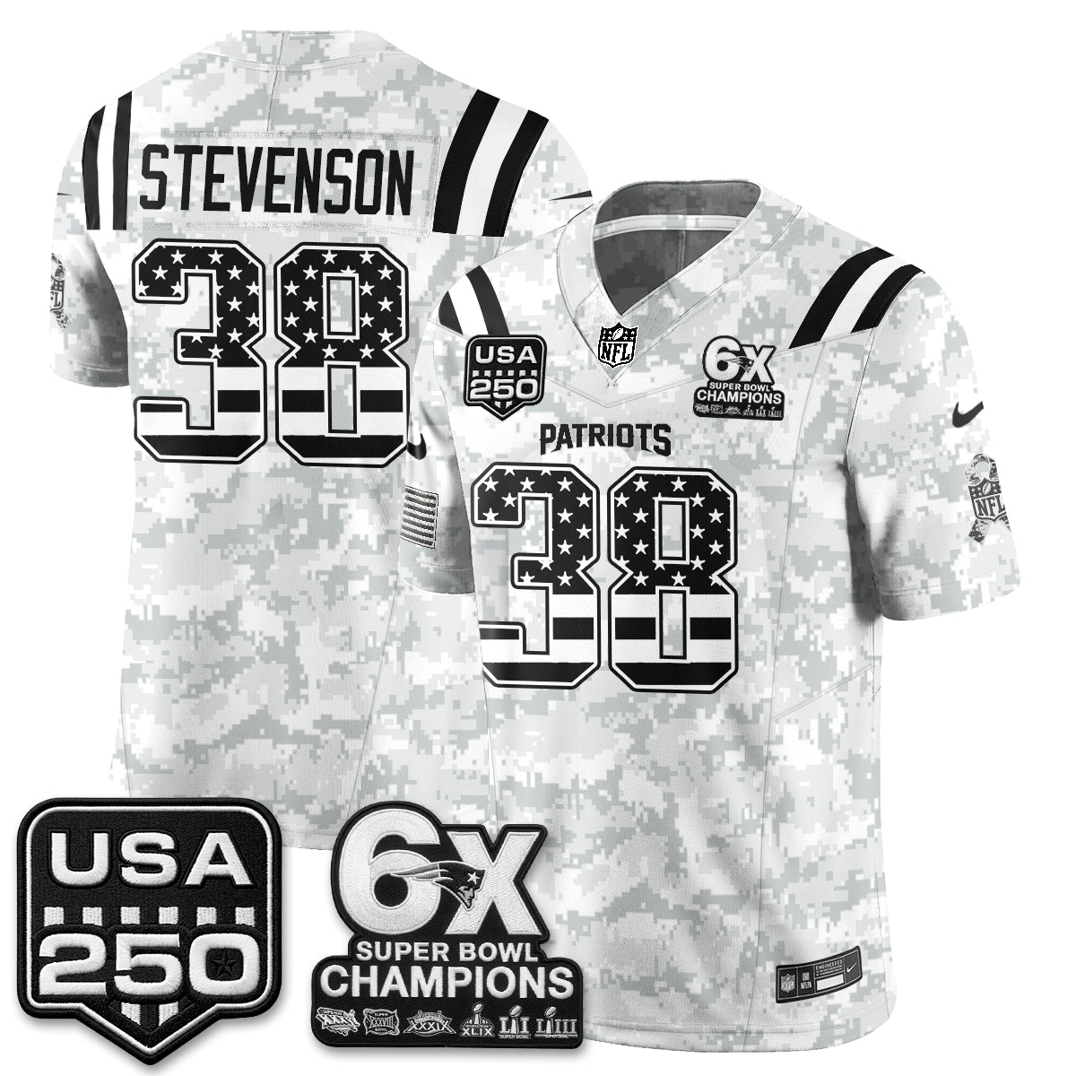 New England Patriots 2026 Salute to Service Edition Vapor Jersey - Stitched