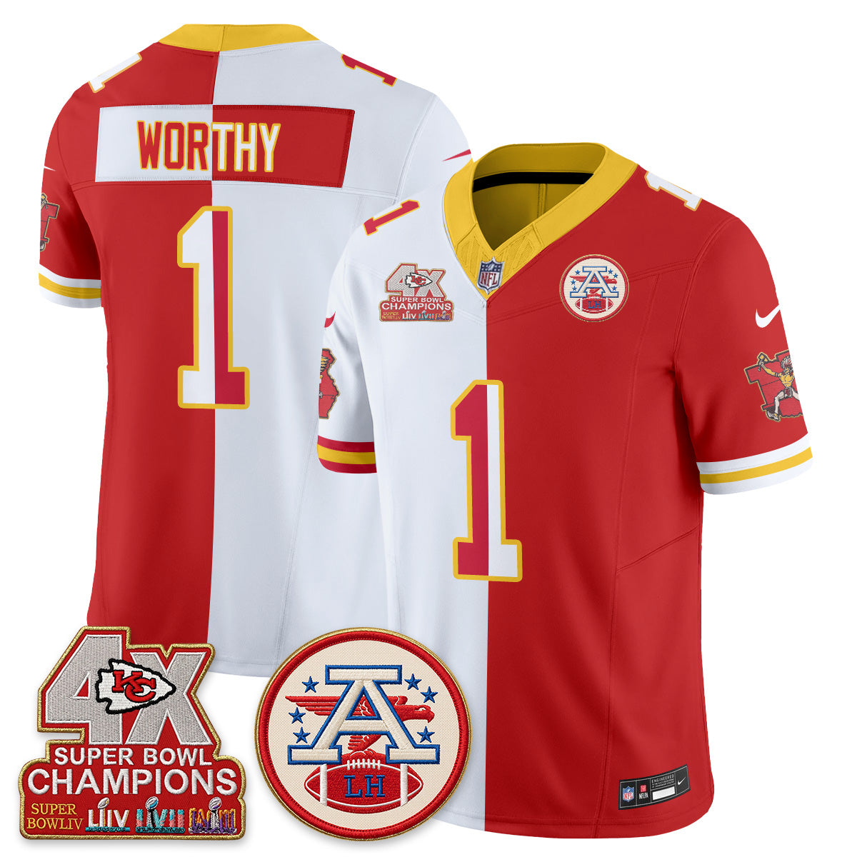 KC Throwback Split Vapor Jersey - Stitched