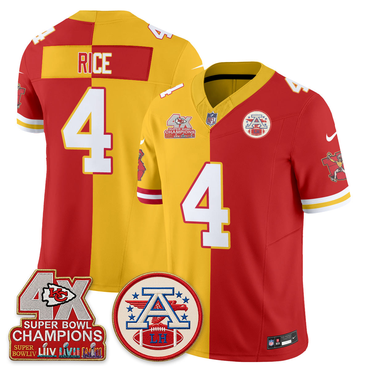KC Throwback Split Vapor Jersey - Stitched