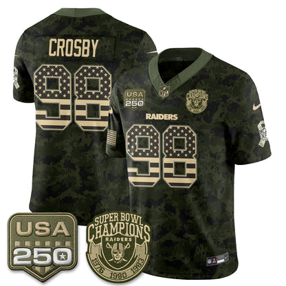 Las Vegas Raiders 2026 Salute to Service Edition Vapor Jersey - Stitched