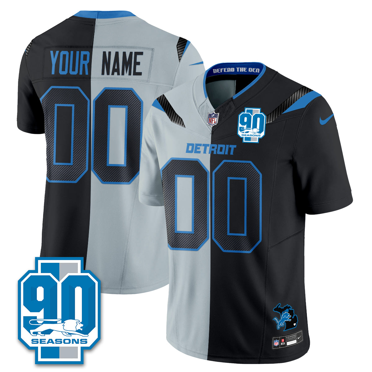 Detroit Lions Rivalries Split Edition Vapor Custom Jersey - Stitched