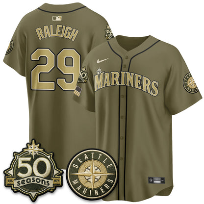 SEA New Era Olive 2026 Armed Forces Day Jersey - All Stitched