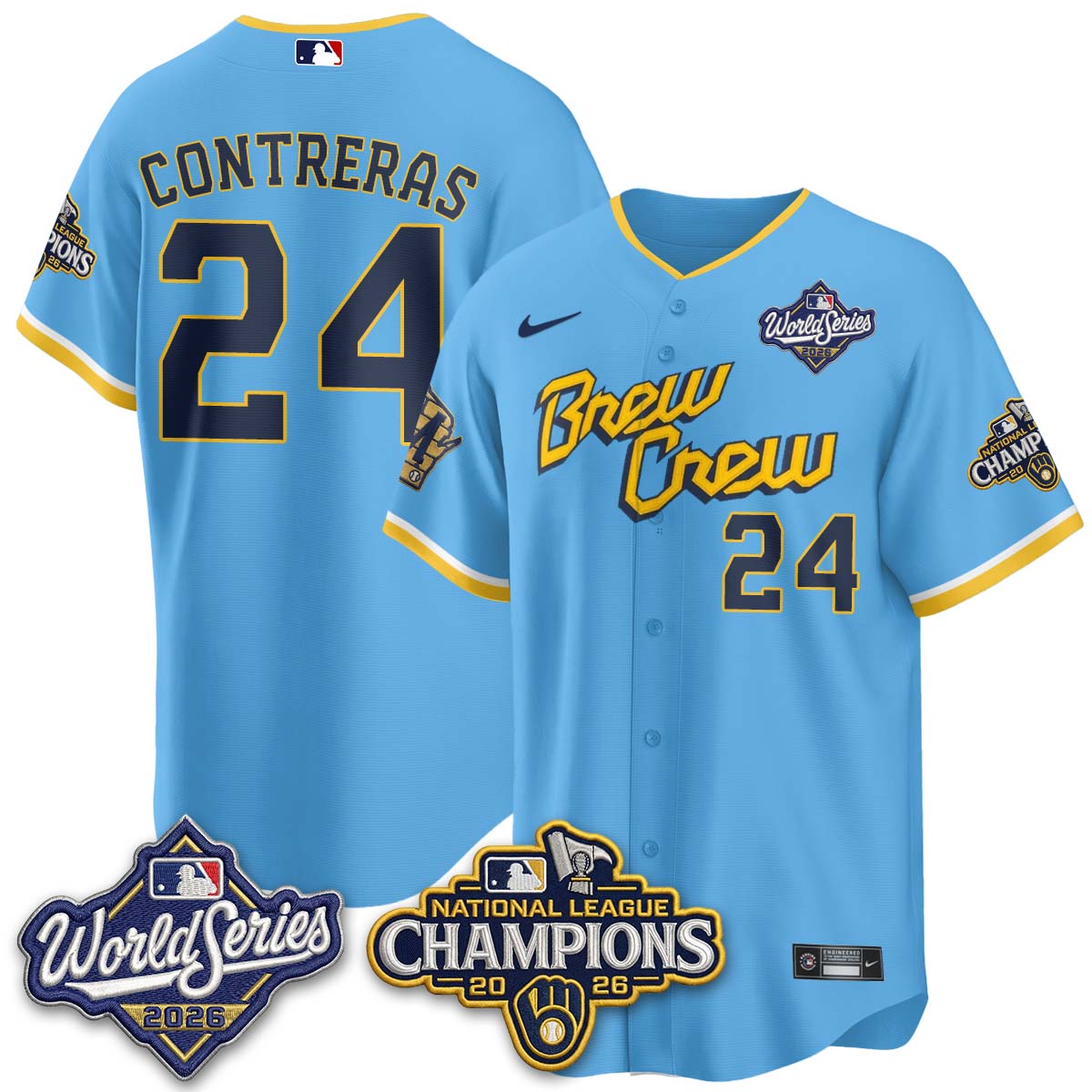 Milwaukee Brewers 2026 NL Champions Vapor Jersey - Stitched