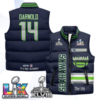 SEA "Go Hawks" Edition Puffer Vest - Printed
