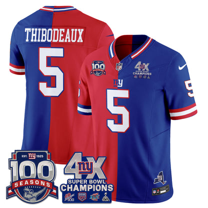 New York Giants 4X SBowl Split Edition Vapor Jersey - Stitched