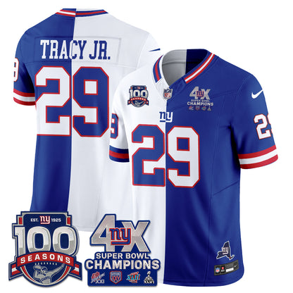 New York Giants 4X SBowl Split Edition Vapor Jersey - Stitched