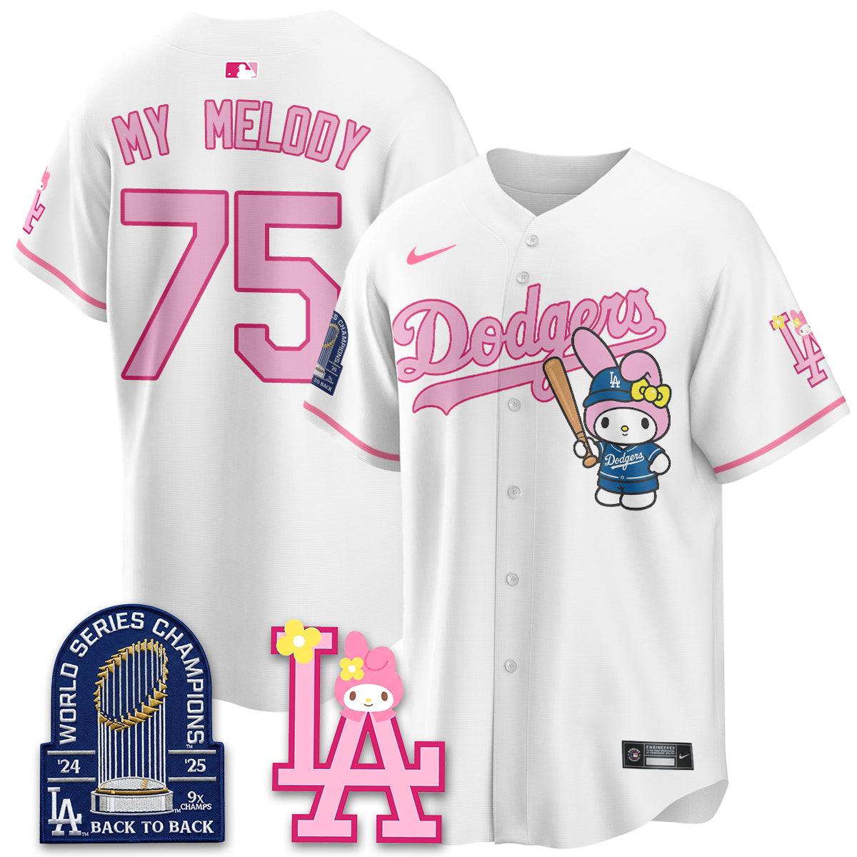 Los Angeles Dodgers My Melody Edition Vapor Jersey - Stitched