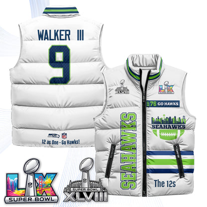 SEA "Go Hawks" Edition Puffer Vest - Printed