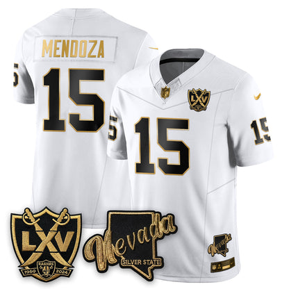 LVR Fernando Mendoza No.1 #15 Black Gold Edition Jersey - All Stitched