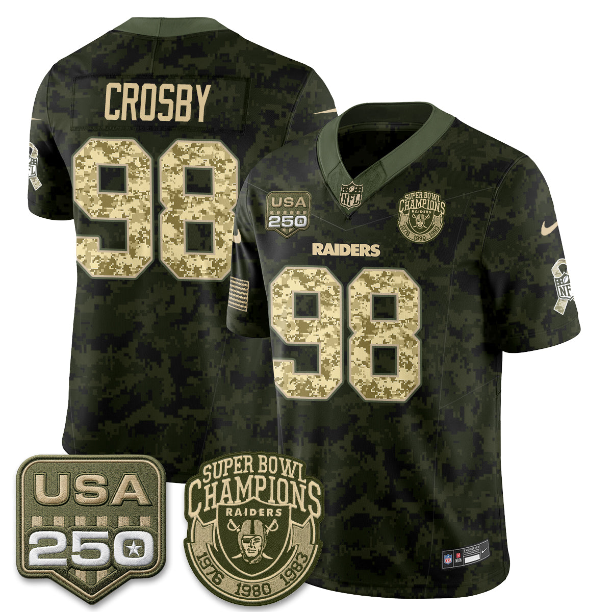 Las Vegas Raiders 2026 Salute to Service Edition Vapor Jersey - Stitched