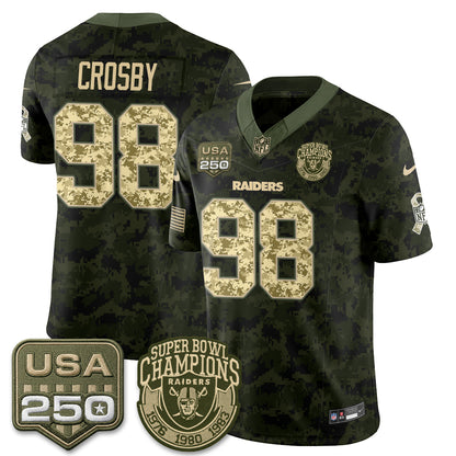 Las Vegas Raiders 2026 Salute to Service Edition Vapor Jersey - Stitched