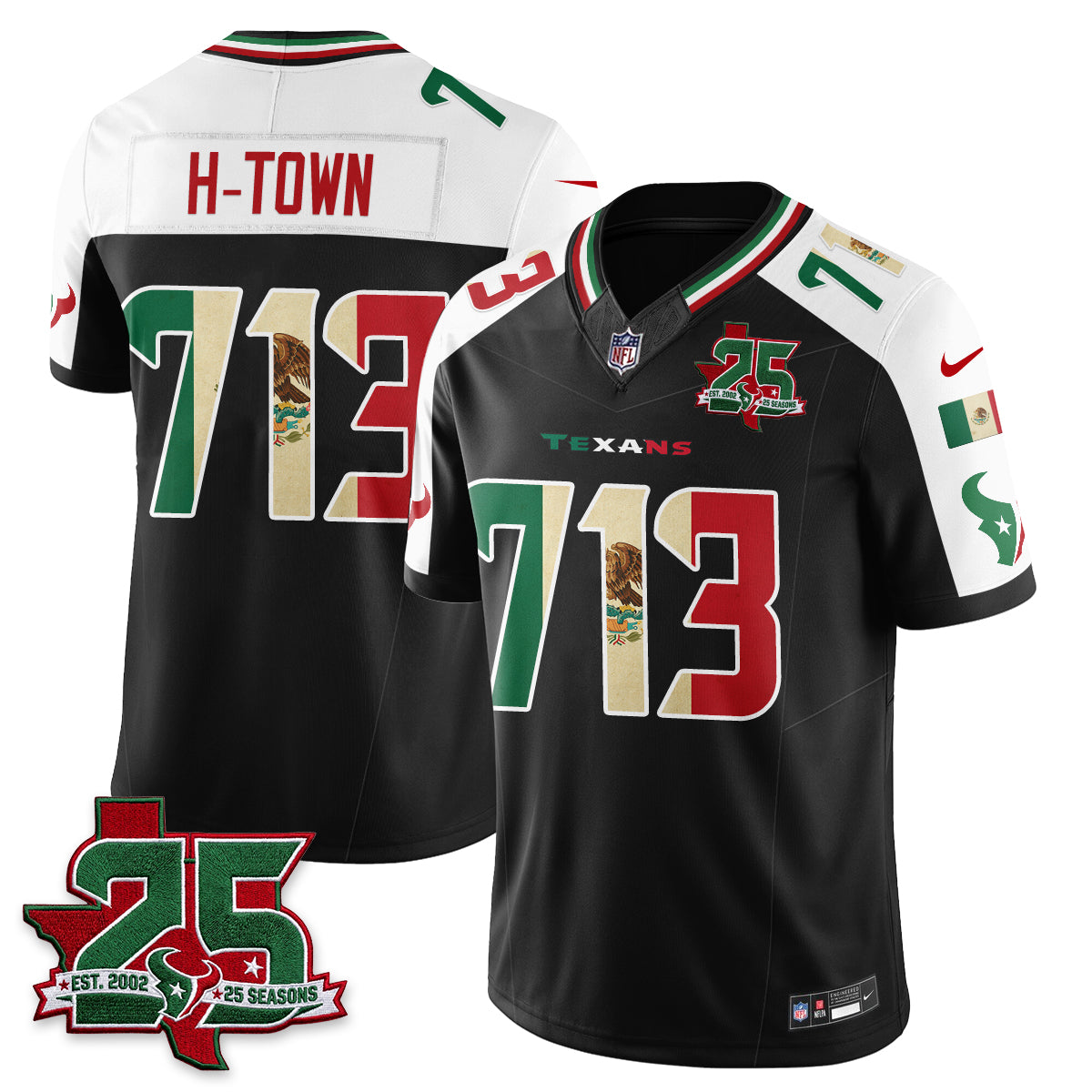 Houston Texans 25 Seasons Mexico Style Vapor Jersey - Stitched