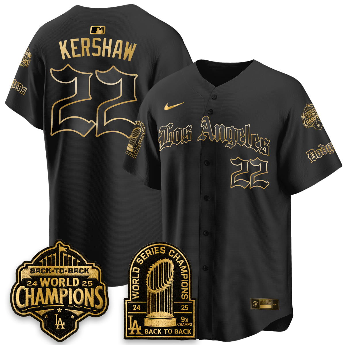 LAD WS Champions Back 2 Back Patch Vapor Premier Limited Gothic Gold Edition Jersey - All Stitched