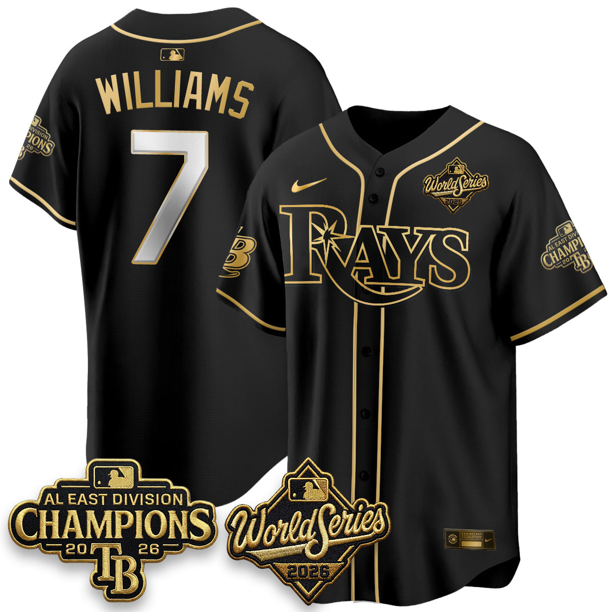 TB 2026 AL Champions Black Gold Edition Vapor Jersey - Stitched (V3)