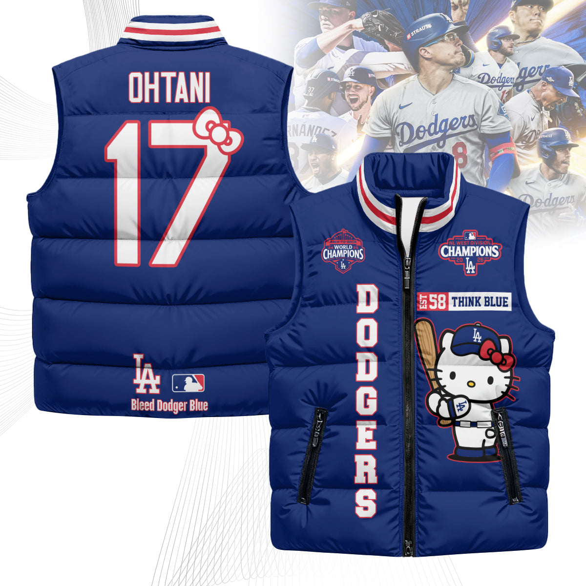 LAD x Meow KT Puffer Vest - Printed