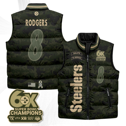 Pittsburgh Steelers 2026 Salute to Service Puffer Vest - Printed