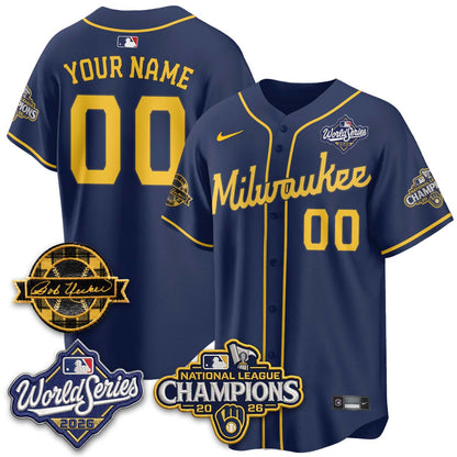 MIL 2026 NL Champions - Bob Uecker Patch Custom Vapor Jersey - Stitched