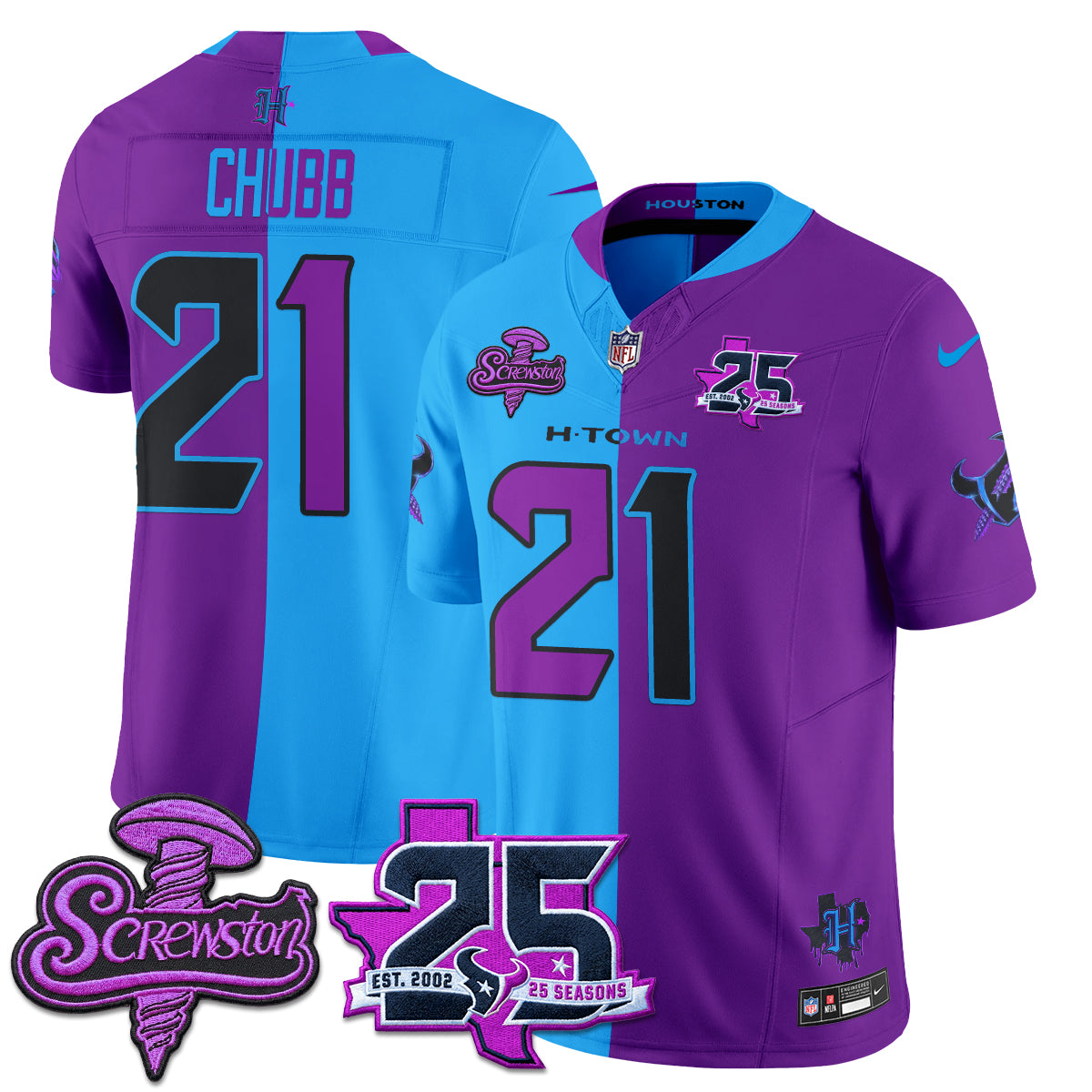 HOU DJ Screw Split Vapor Jersey - Stitched