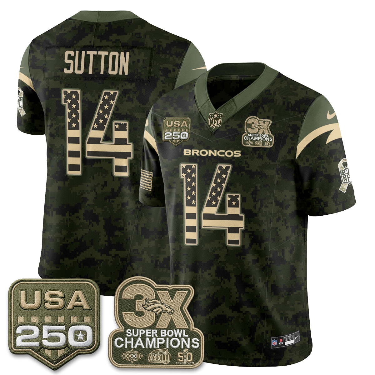 Denver Broncos 2026 Salute to Service Edition Vapor Jersey - Stitched