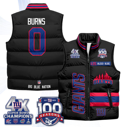 NYG 4X Champs S.Bowl Puffer Vest - Printed