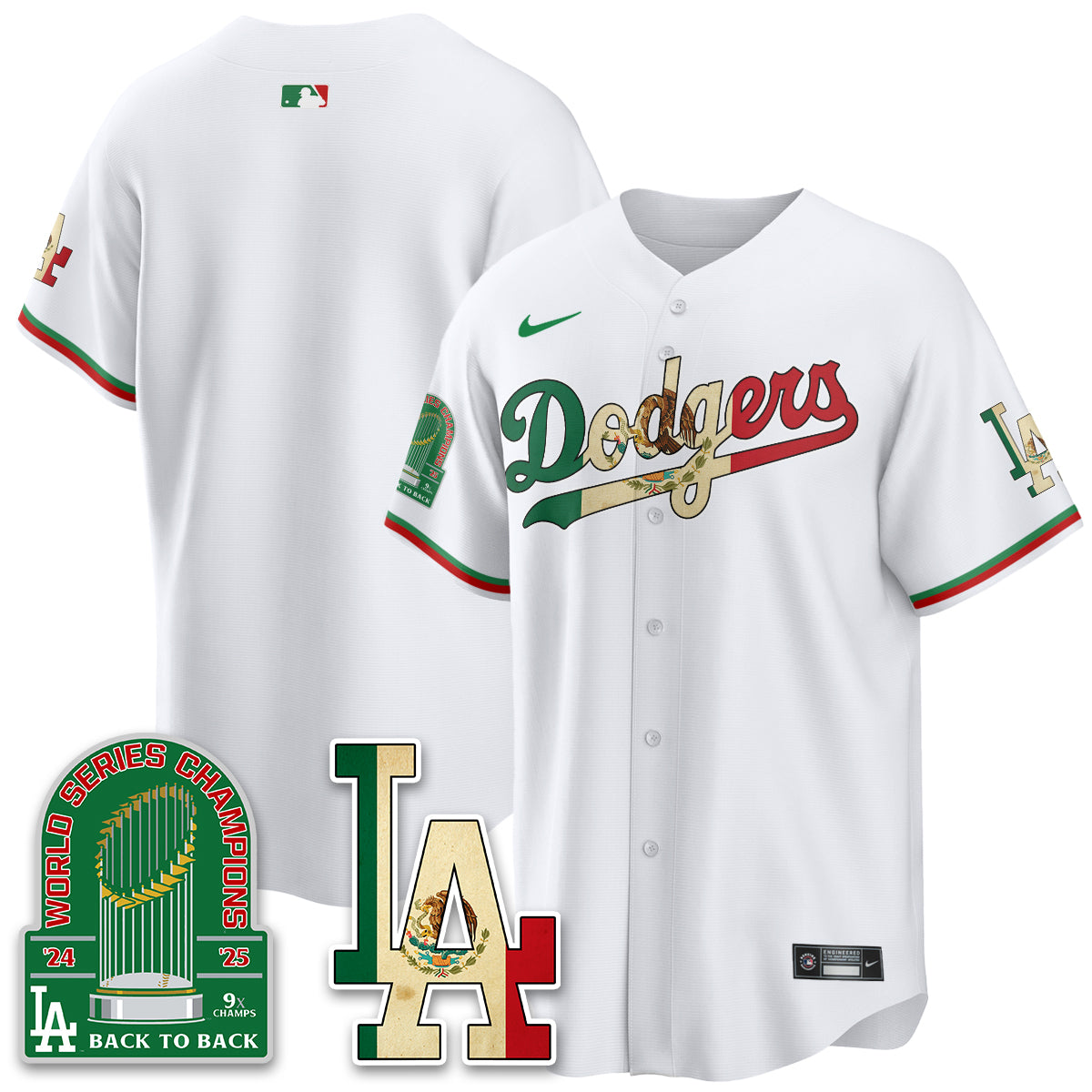 Los Angeles Dodgers Mexico Style Vapor Jersey- Stitched