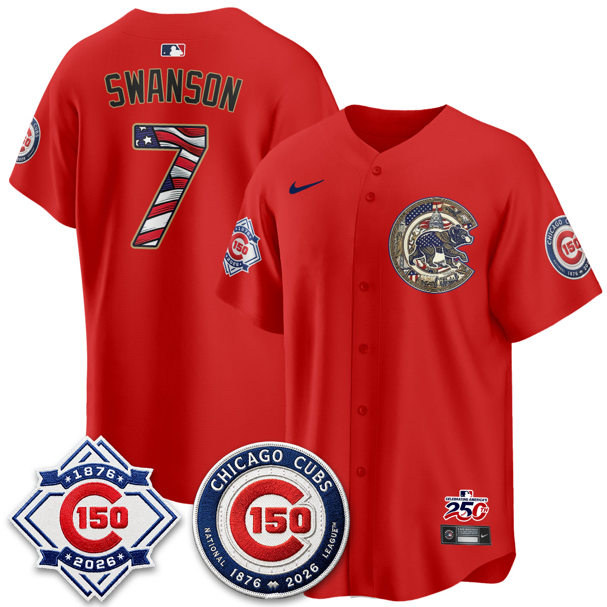 Chicago Cubs 2026 Independence Day USA Vapor Limited Jersey - Stitched