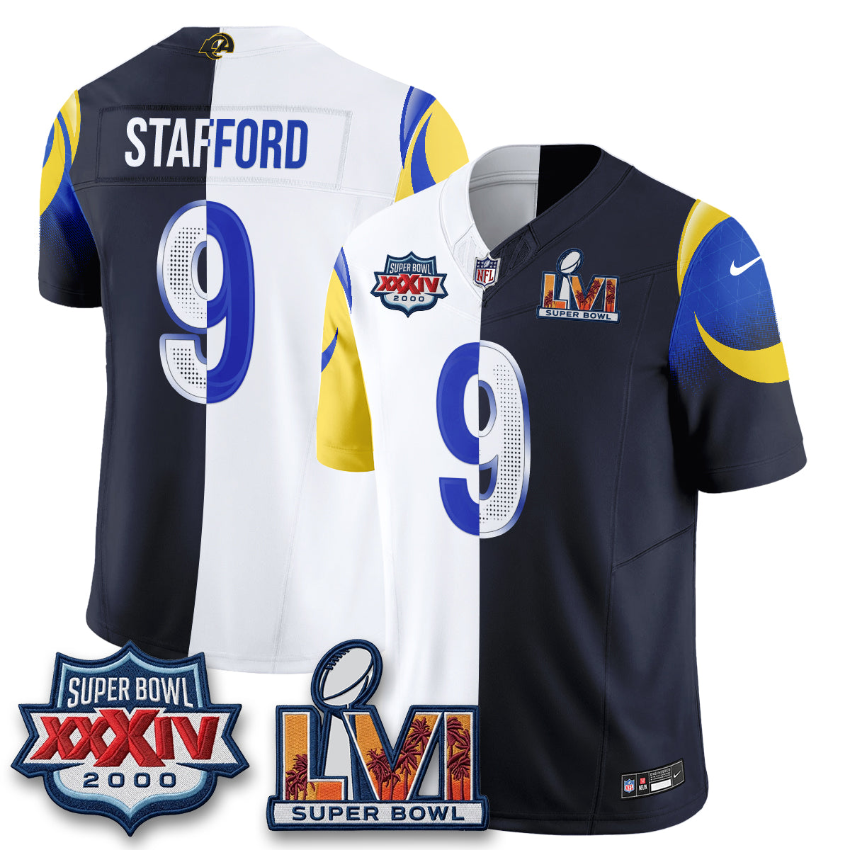 LAR Rivalries Split Vapor Jersey - Stitched