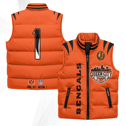 CIN John Madden Patch Puffer Vest - Printed