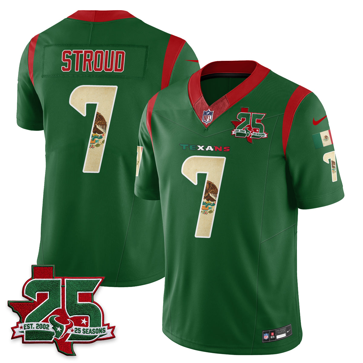 Houston Texans 25 Seasons Mexico Style Vapor Jersey - Stitched